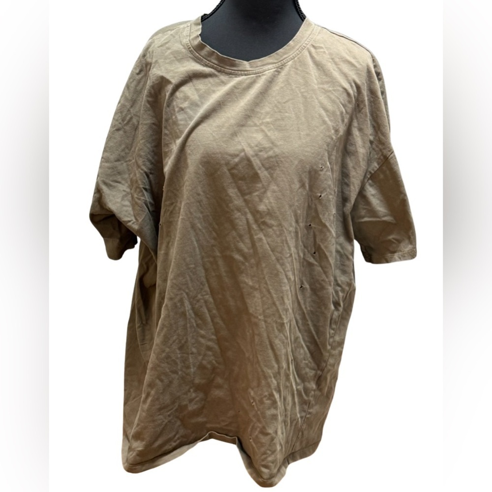 Vici women’s  Casual Tan green Short Sleeve Tee